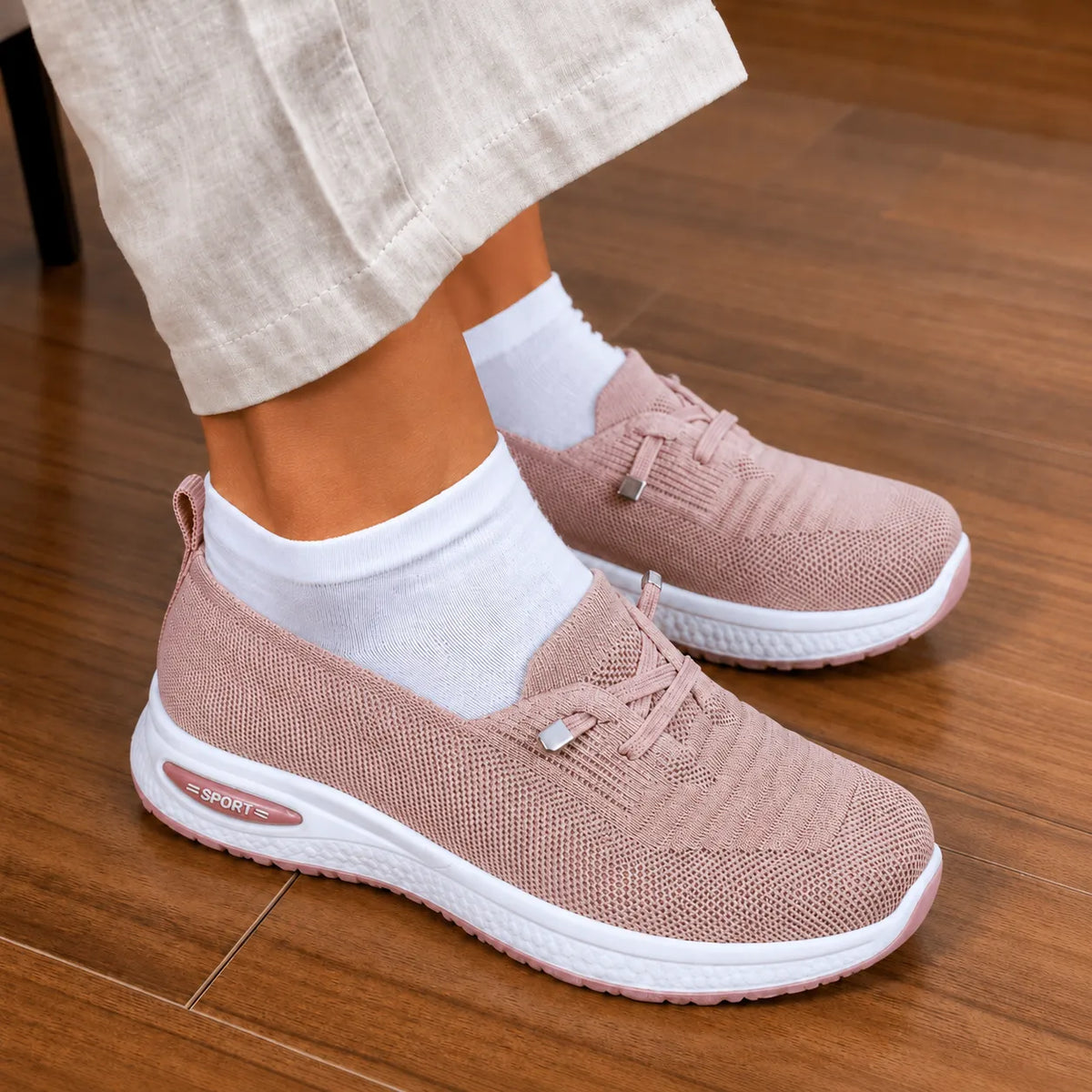 Stelora – Knit Mesh Slip On Sneakers for Women, Cushioned Everyday Walking Shoes