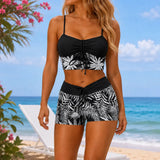 Solvira – High Waisted Bikini Set with Boxer Shorts and Tummy Control