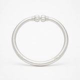 Florelle – Vintage Floral Silver Bangle with Open Cuff