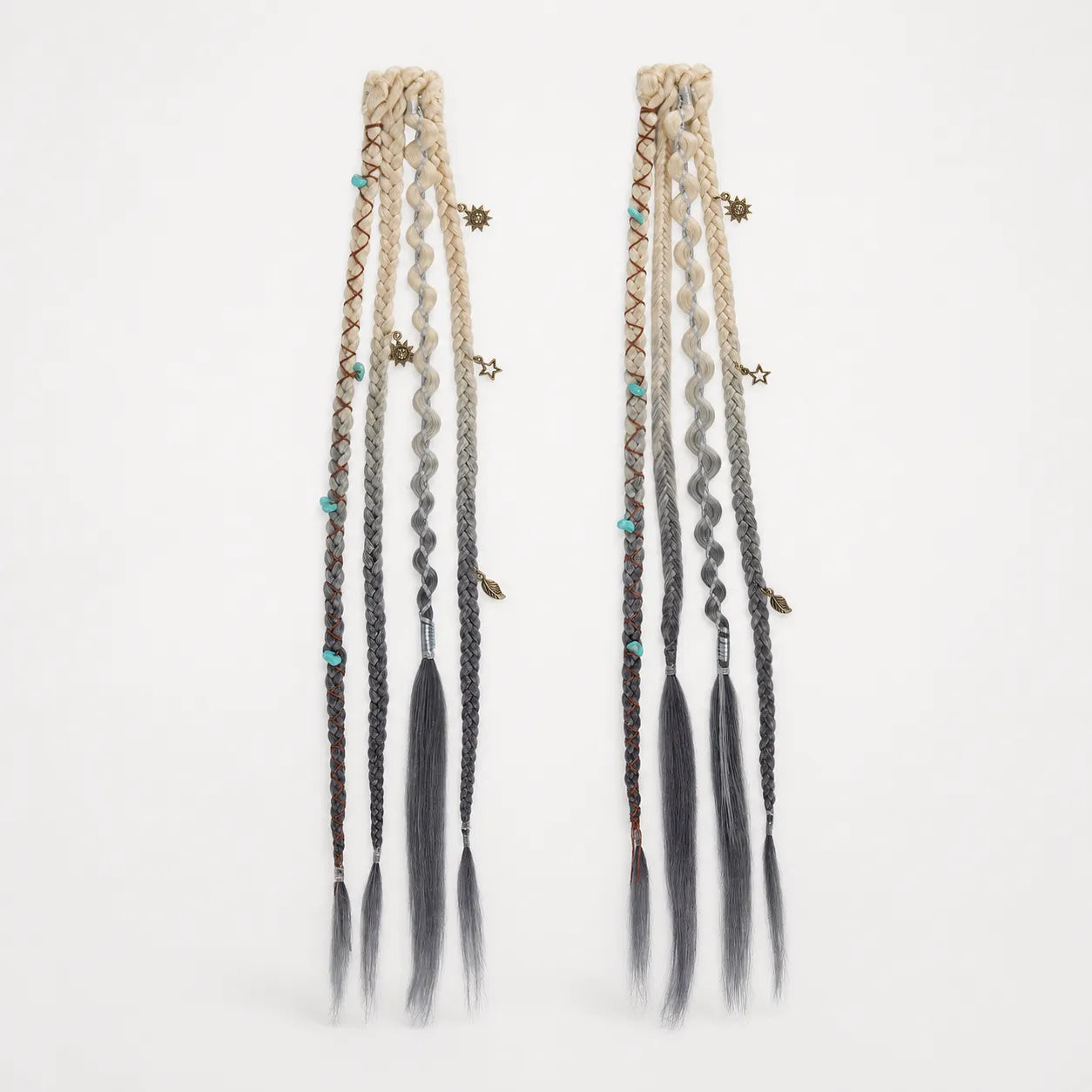 Wildera – Boho Beaded Clip-In Braid Extensions with Charms