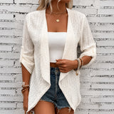 Solelle – Eyelet Waterfall Open-Front Cardigan for Women