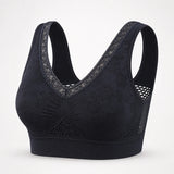 Aluvelle – Wireless Lift Bra with Breathable Mesh & Lace-look V-Neck