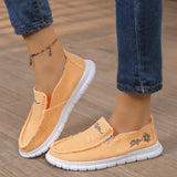 Breeza – Women's Distressed Canvas Slip-On Loafers with Frayed Edges