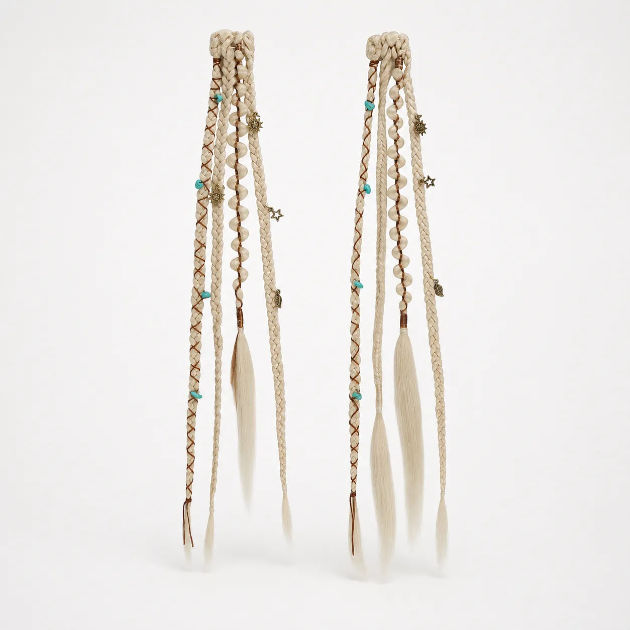 Wildera – Boho Beaded Clip-In Braid Extensions with Charms