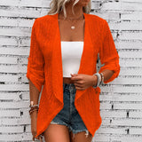 Solelle – Eyelet Waterfall Open-Front Cardigan for Women