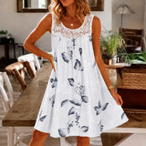 Islora – Sleeveless Lace Look-Yoke Summer Dress
