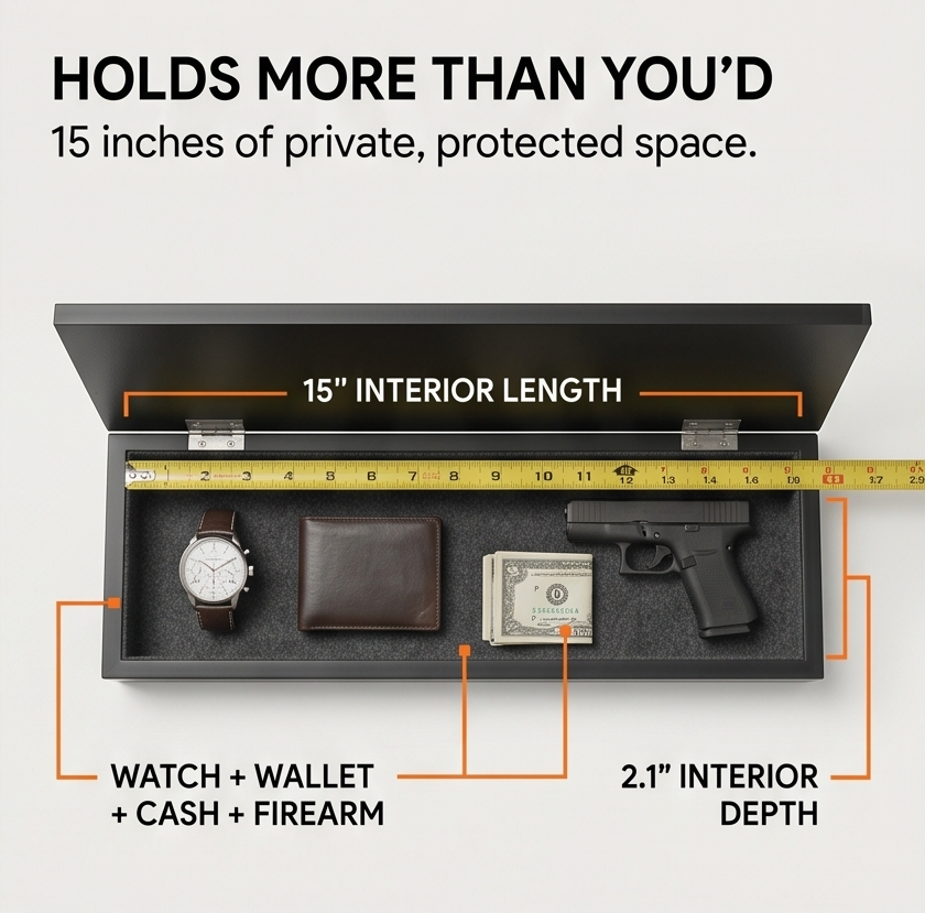 Vaultedge – Floating Wall Shelf with Hidden Compartment