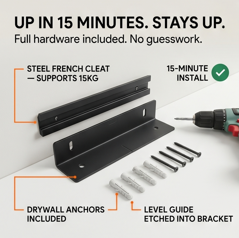 Vaultedge – Floating Wall Shelf with Hidden Compartment