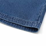 Velara – Asymmetric Wrap-Front Knee-Length Denim Look Bermuda Shorts