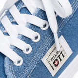 Vellora – Frayed Denim Slip-On Sneakers