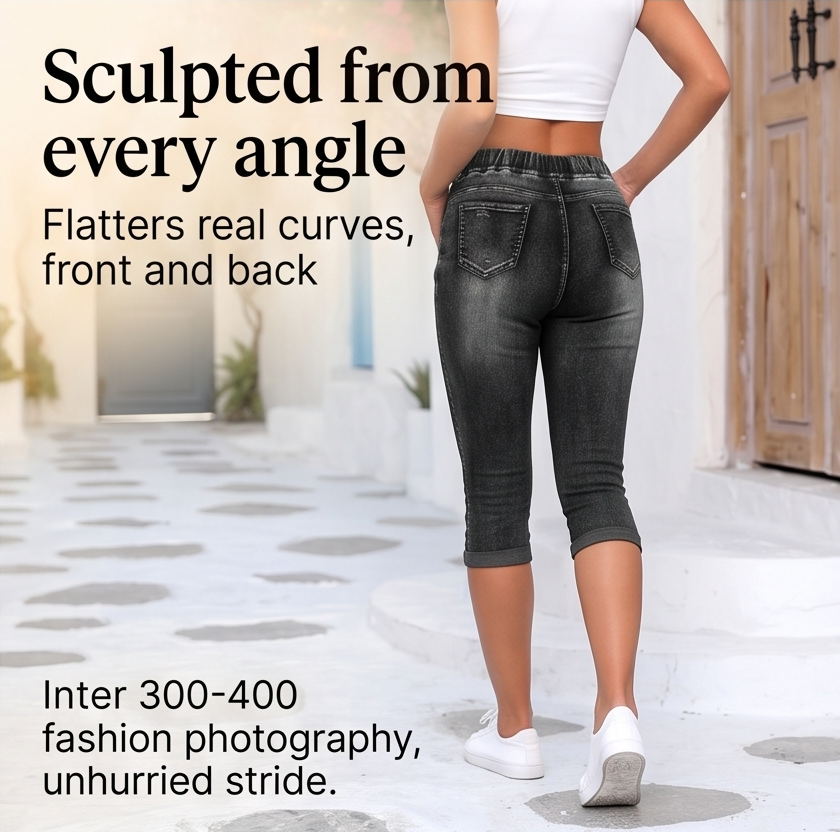 Vellora – High Waist Drawstring Denim Capris