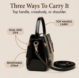 Velora – Glossy Croc Crossbody Handbag