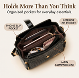 Velora – Glossy Croc Crossbody Handbag