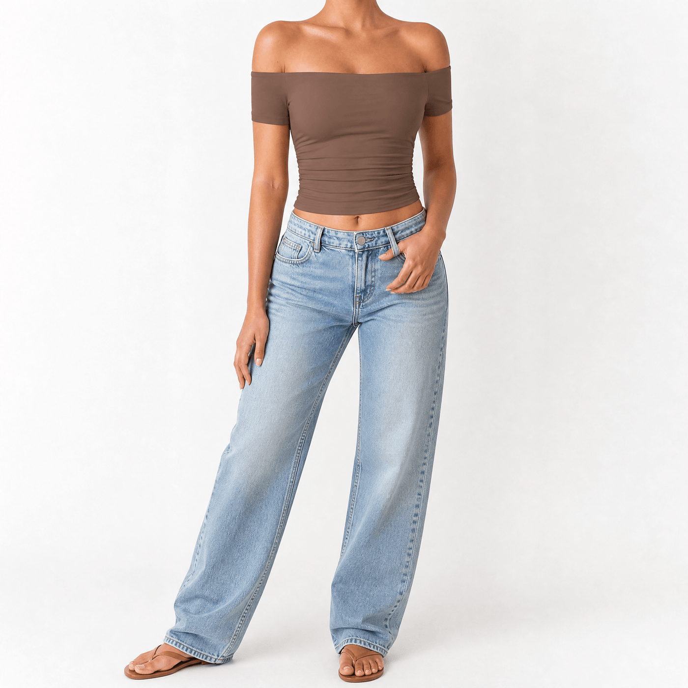 Velora – Women's Off-Shoulder Slim-Fit Top