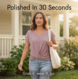 Veluna – Twist-Knot V-Neck Top for Effortless Everyday Style