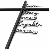 Veluna – Metal Scripture Cross Wall Decor with Biblical Affirmations
