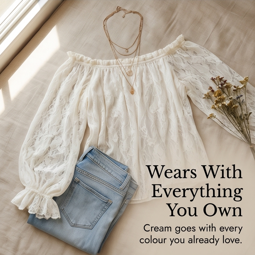 Veluna - Off-Shoulder Lace Blouse with Bell Sleeves