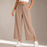 Veluna – Women's Effortless Wide-Leg Crop Pants