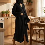 Velunna – Full-Length Semi-Velvet Wrap Robe for Women