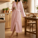 Velunna – Full-Length Semi-Velvet Wrap Robe for Women