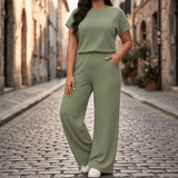 Velura – Women's Soft Ribbed Wide-Leg Set