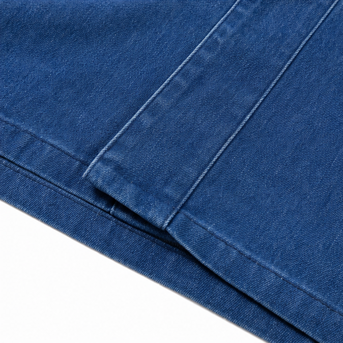 Verelle – Women's V-Neck Collarless Denim-like Jacket, Soft Button-Front Layer