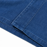 Verelle – Women's V-Neck Collarless Denim-like Jacket, Soft Button-Front Layer