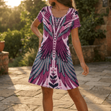 Vivara – Bold Peacock Wingspan Summer Dress
