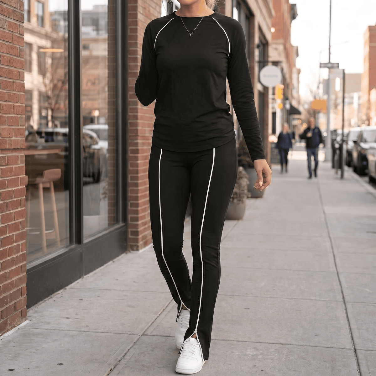 Vivara – Matching Long Sleeve Set with Contrast Piping