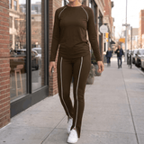 Vivara – Matching Long Sleeve Set with Contrast Piping