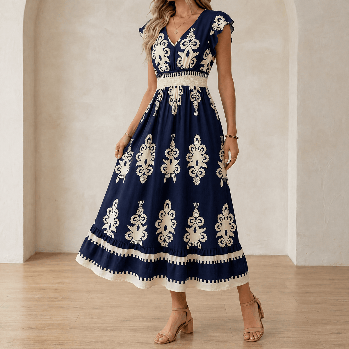 Vivara – Women's Baroque Print Maxi Dress