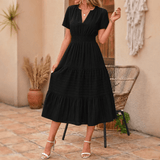 Vivara – Women's Flowing V-Neck Summer Maxi Dress