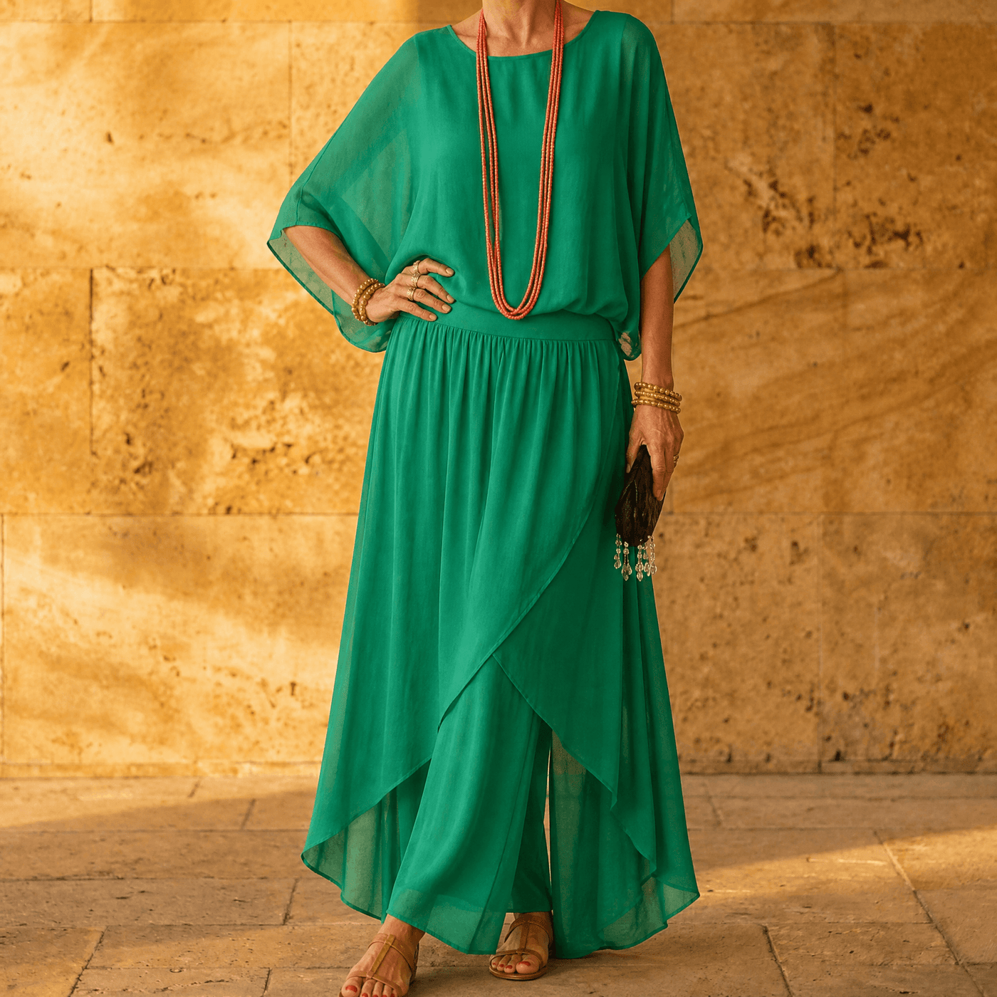 Vivara – Women's Flowy Chiffon Two Piece Set