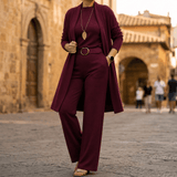 Vivara – Women's Three-Piece Matching Set with Longline Cardigan