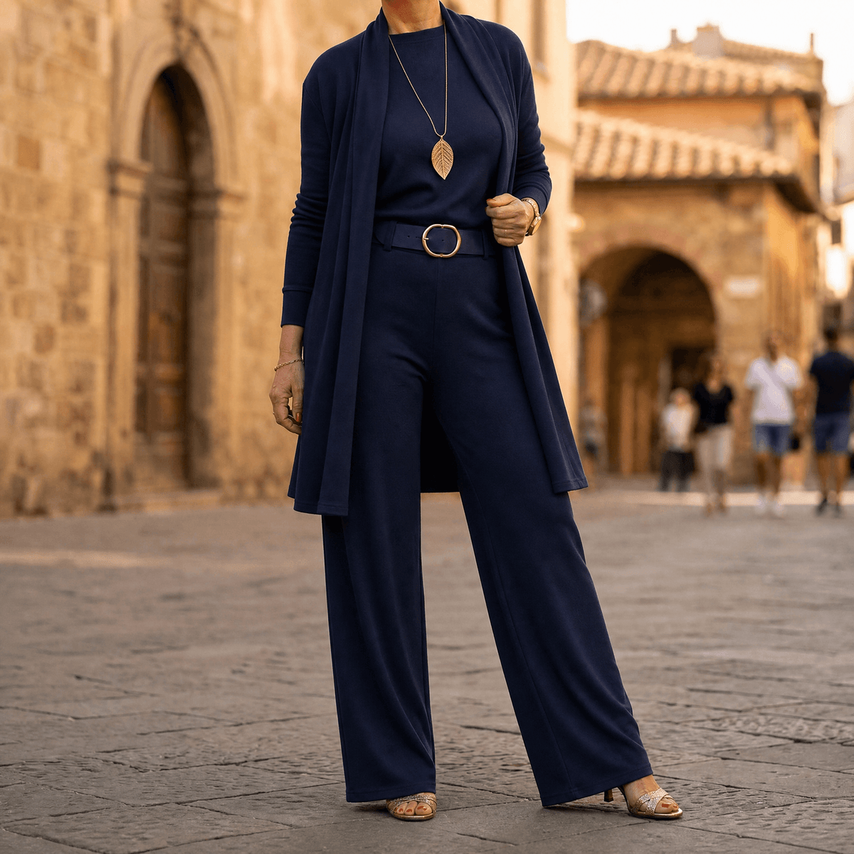 Vivara – Women's Three-Piece Matching Set with Longline Cardigan