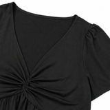 Wearbella – Plus Size V-Neck Twist Front Flutter Sleeve Dress with Pockets