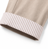 Wearbella – Striped Cuff Cropped Trousers with Stretch Waist for Women