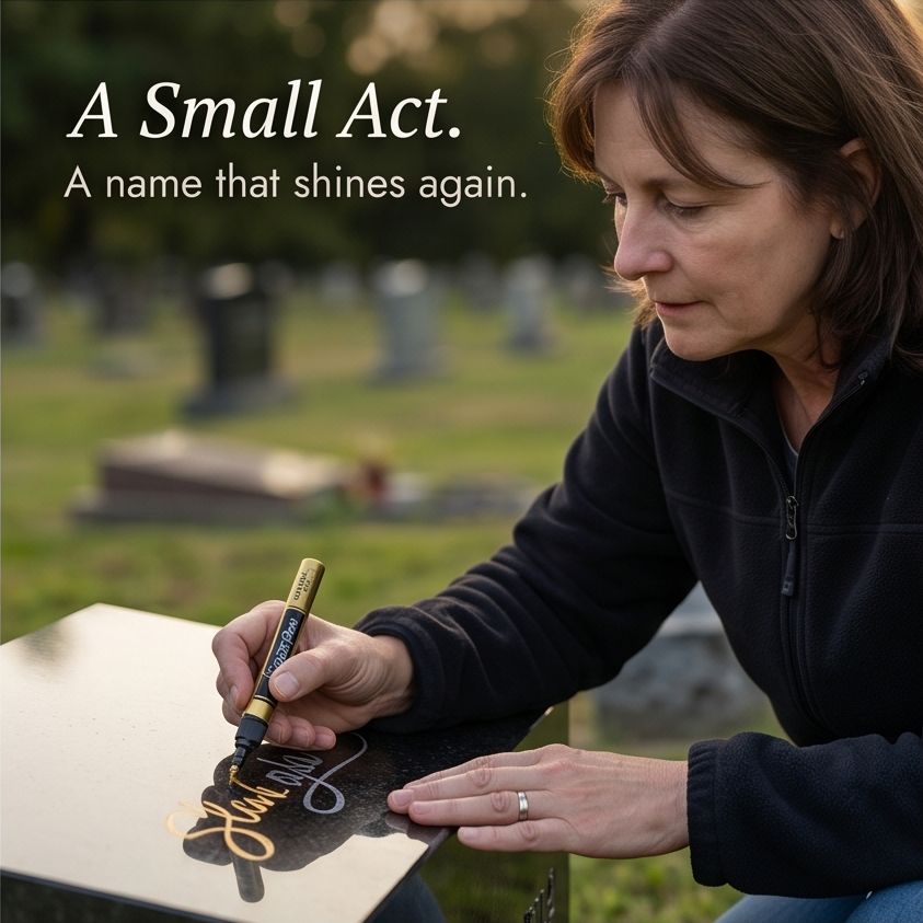 StoneTouch – Weatherproof Gold Marker for Headstones