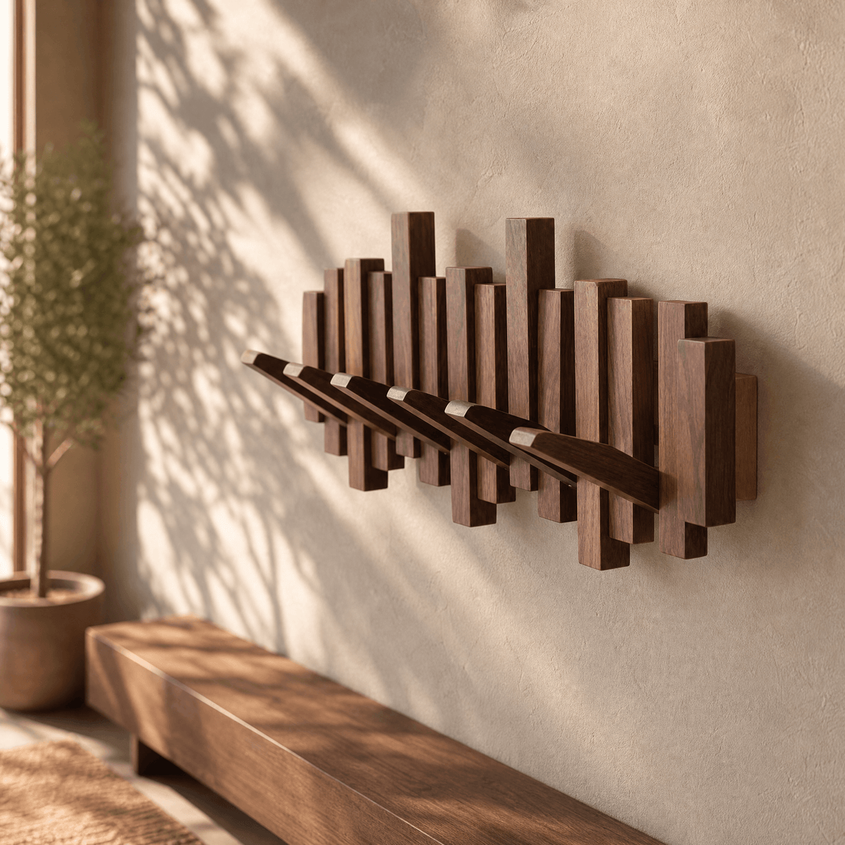Wovenhall – Sculptural Wood Wall Coat Rack
