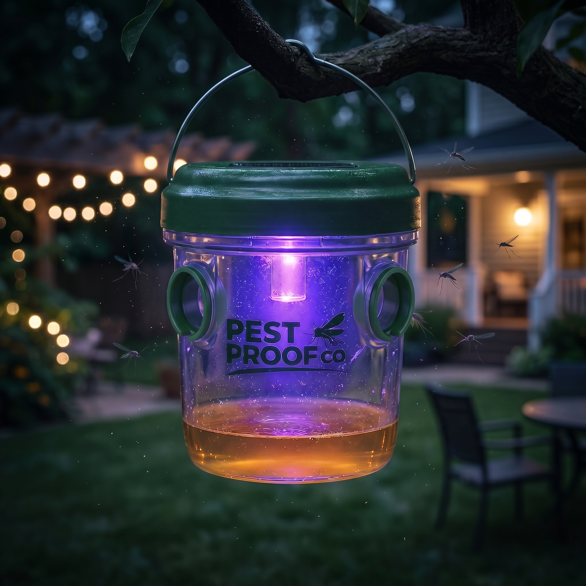 BiteShield mosquito trap using BioLure at night