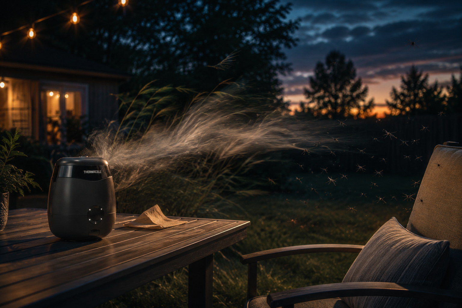 Repellent protection drifting away in the breeze