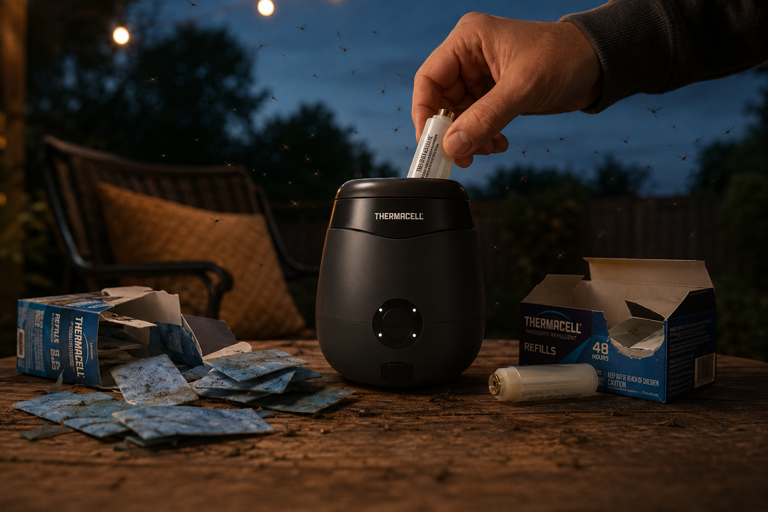 Mosquito population returning after temporary repellent protection